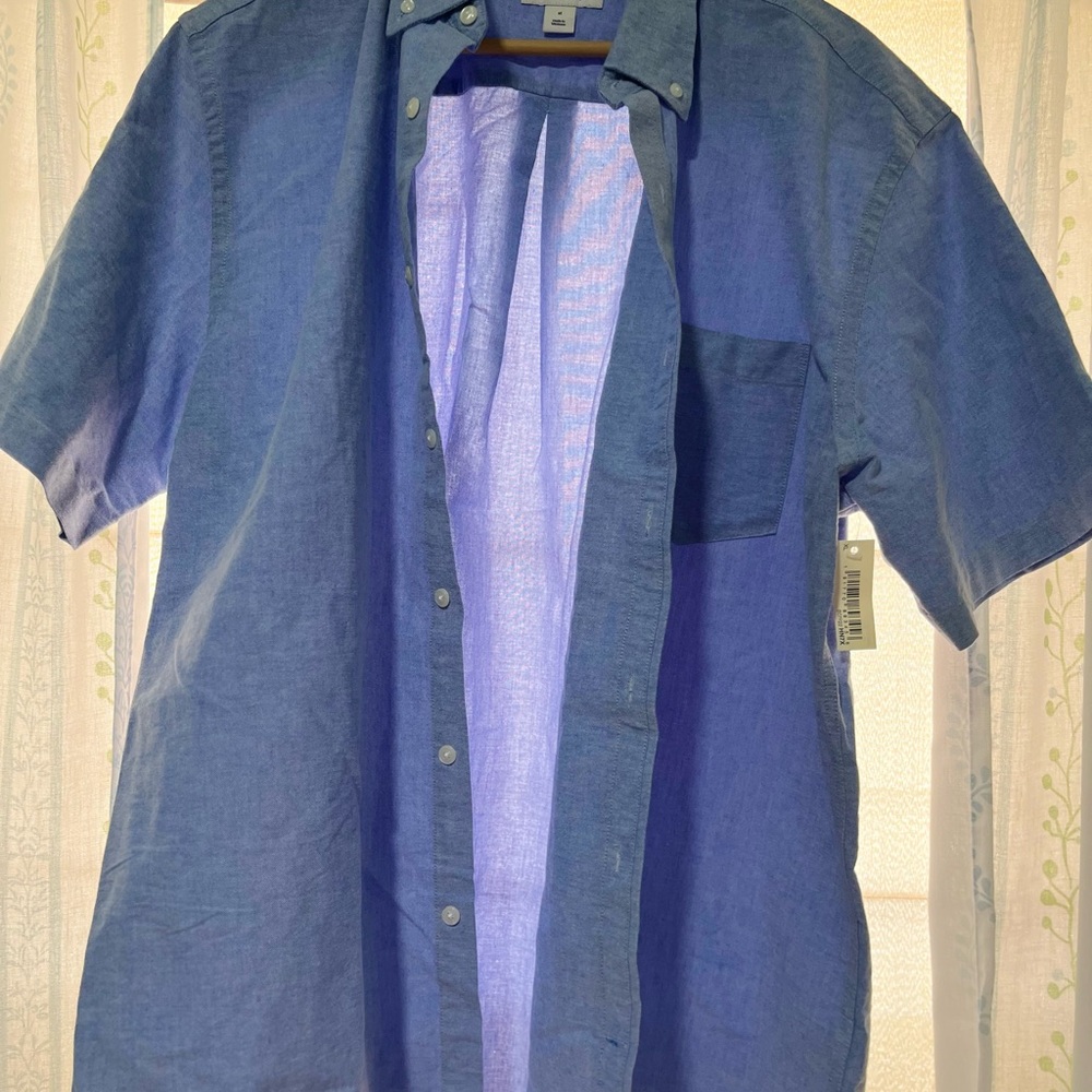 Amazon Essentials Men's Casual Blue Button Down Shirt XL - NWT